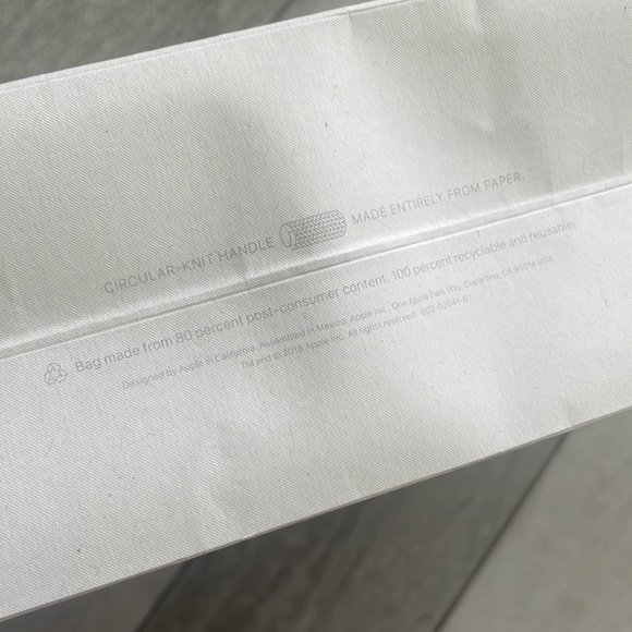 Authentic Apple Official Small Paper Bag White Gray - Picture 6 of 11